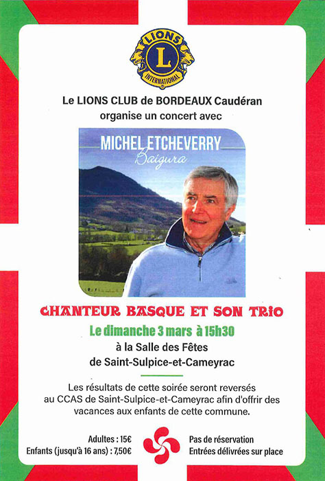 Michel Etcheverry en concert à Saint-Sulpice-et-Cameyrac