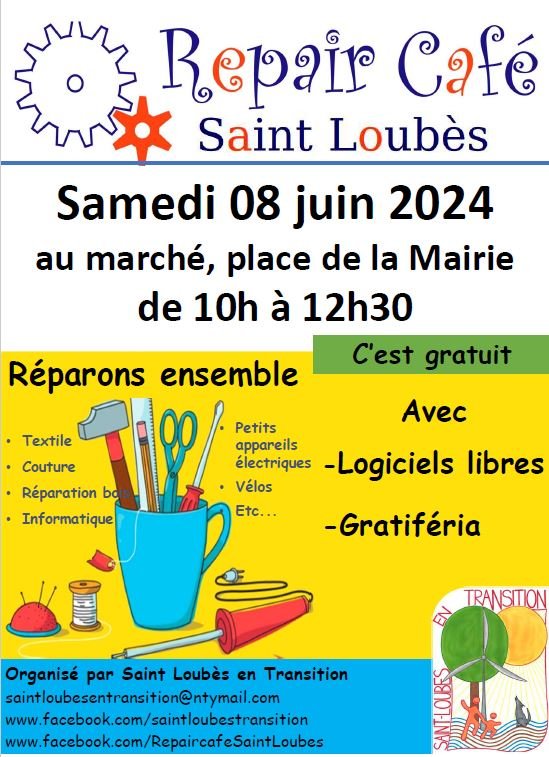 REPAIR CAFE par l'association Saint-Loubès En Transition