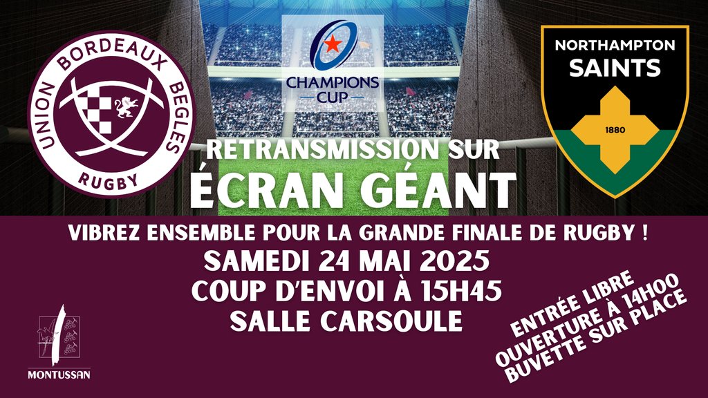 Retransmission de la finale de la Champions Cup à Montussan
