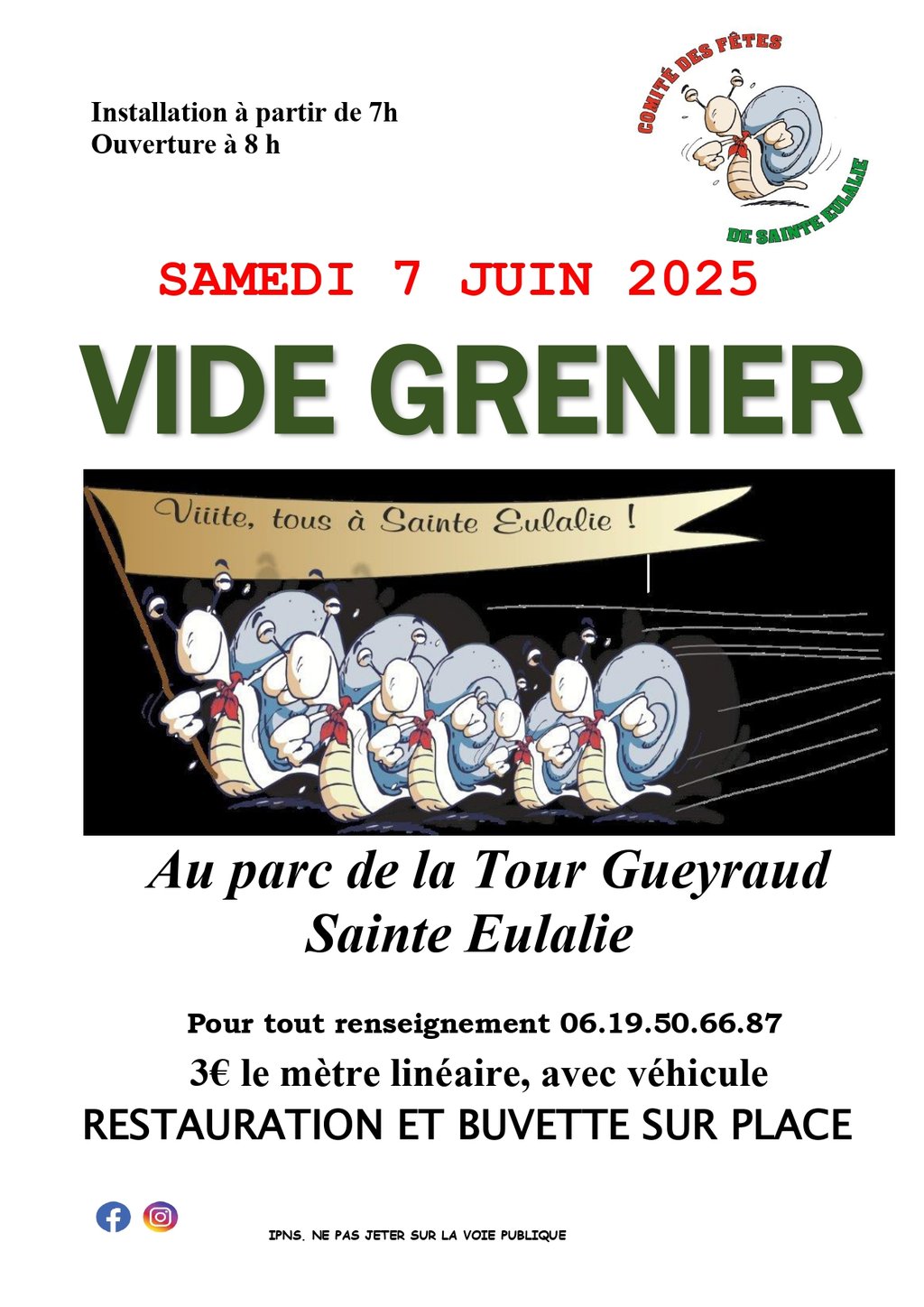 VIDE GRENIER DU COMITÉ DES FÊTES DE SAINTE-EULALIE