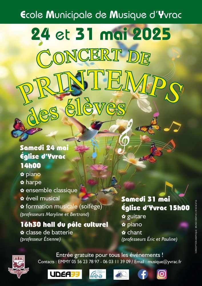 Concerts de printemps des élèves de l'école de musique