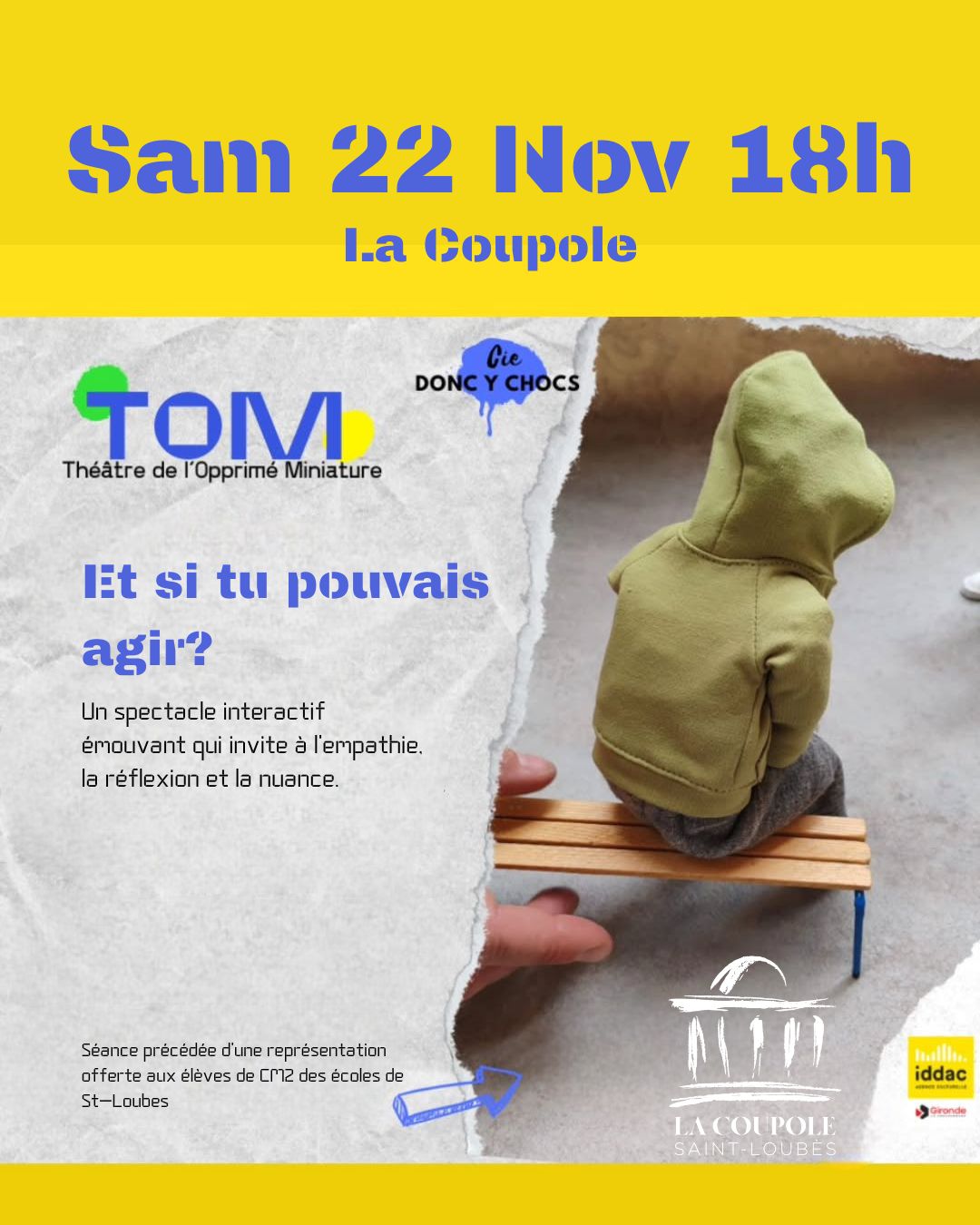 “TOM”, spectacle à La Coupole sur le thème Harcèlement