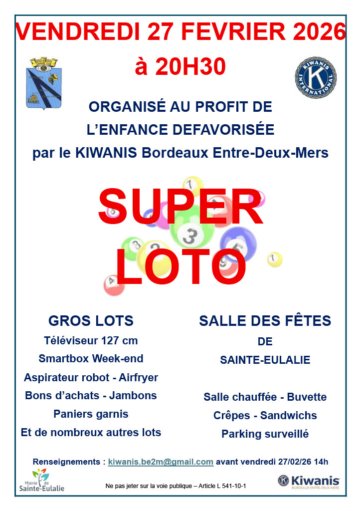 Loto Kiwanis - Sainte-Eulalie