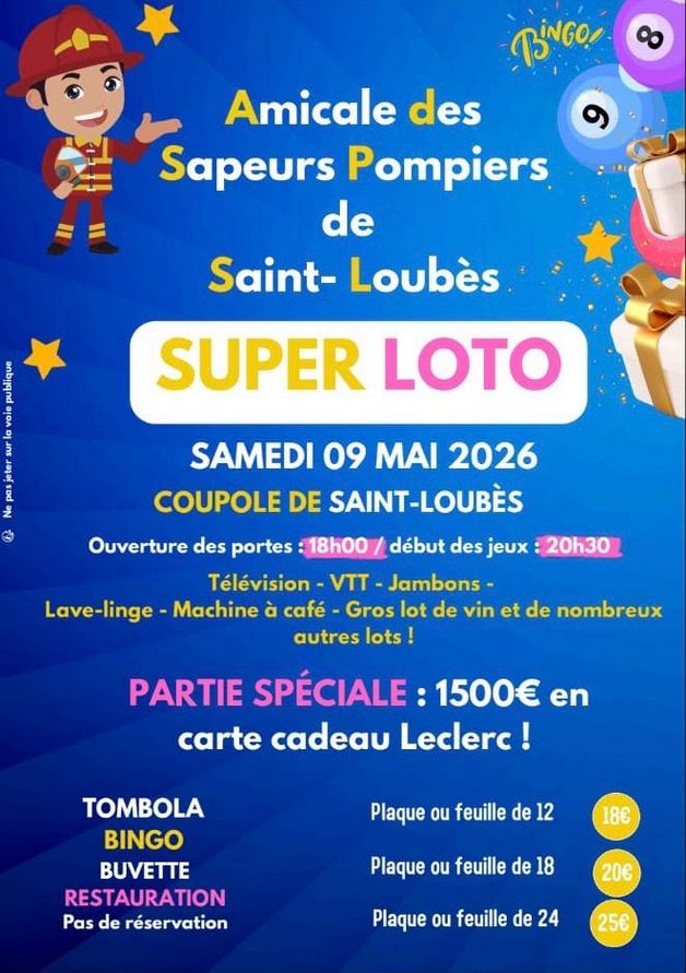 Loto : Amicale Des Sapeurs Pompiers